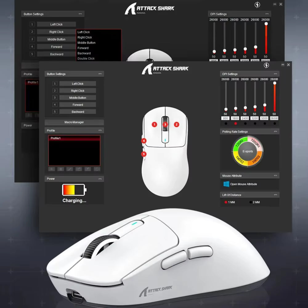 X3 Wireless Gaming Mouse Ultra-Lightweight 26K DPI PAW3395 Sensor